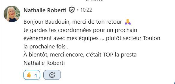Témoignage client entreprise Nathalie Roberti